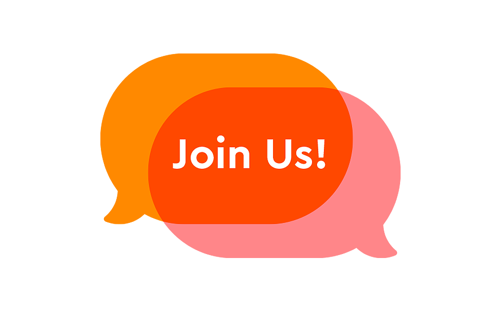 And image with text that says, "join us!"
