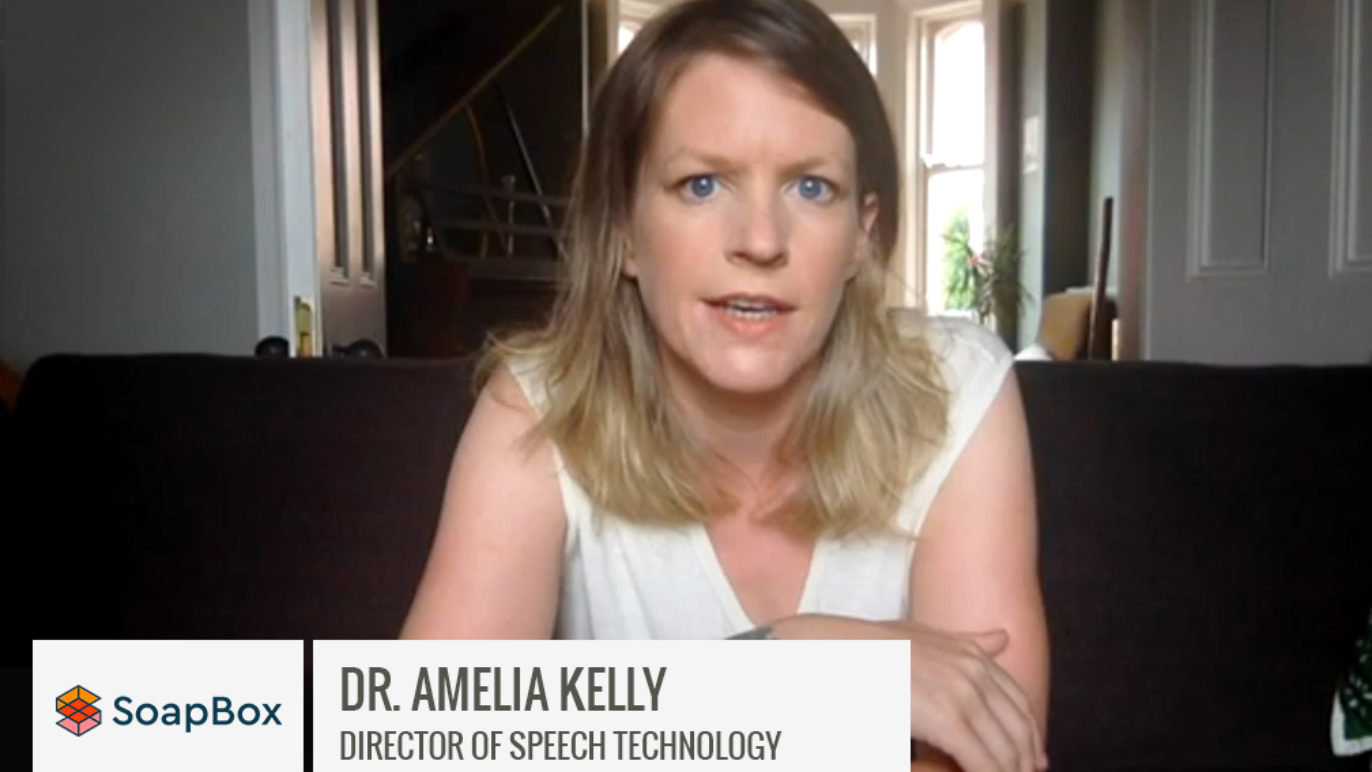 An image of Dr. Amelia Kelly, Director of Speech Technology at SoapBox Labs
