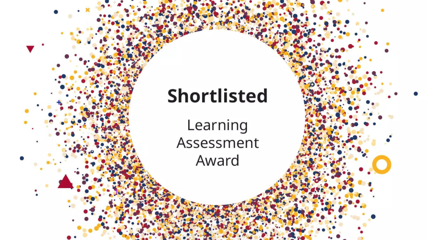 An image with text that reads, "Shortlisted learning assessment award."