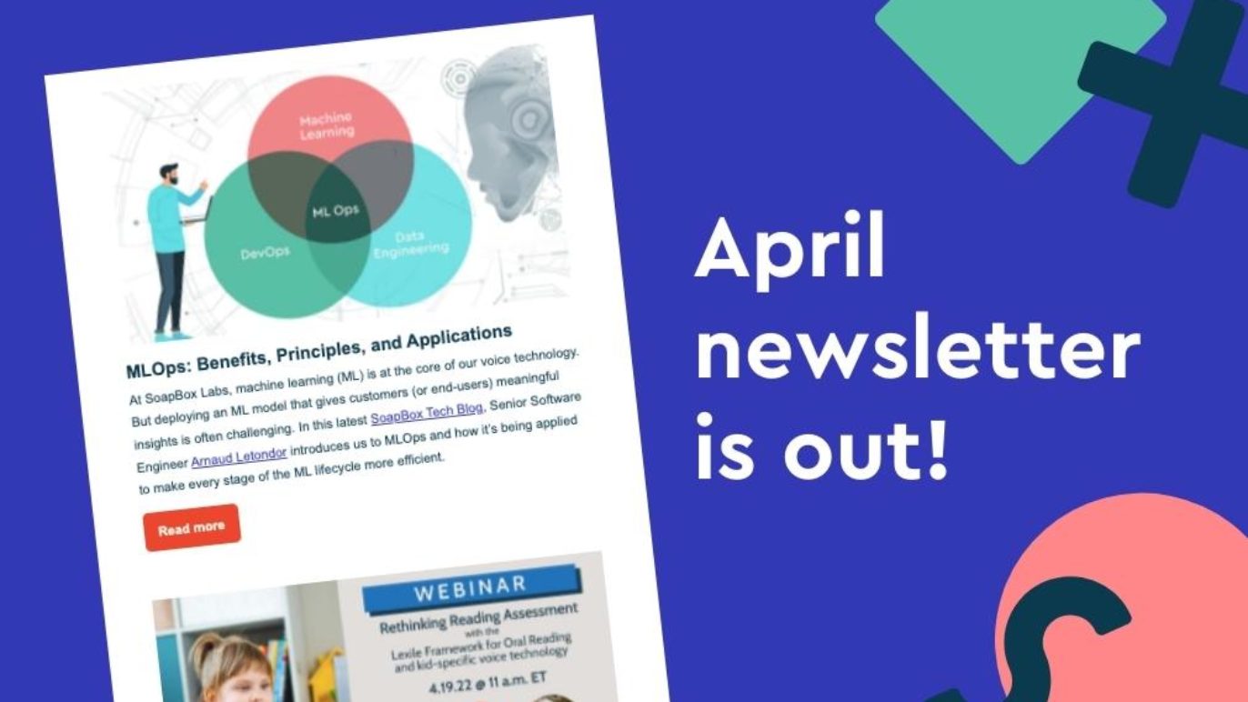 An image with text that says, "April newsletter is out!"