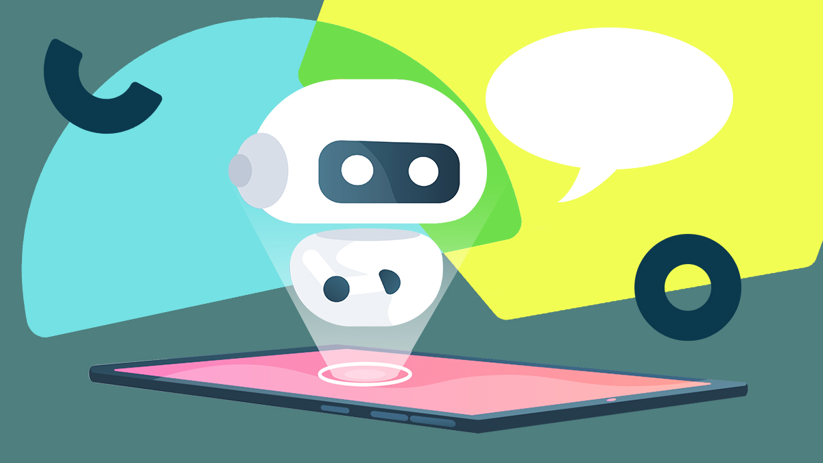 An image of a robot speaking. The image represents natural language generation.