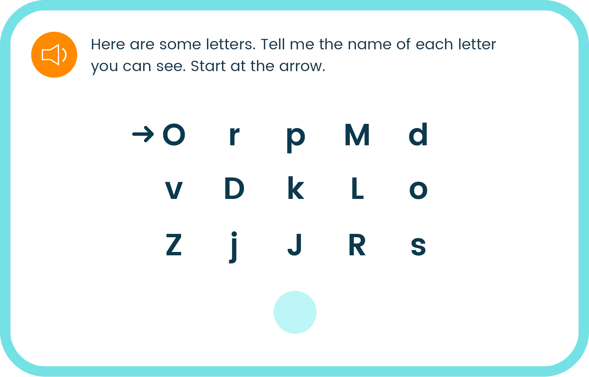An example of a voice-enabled letter naming exercise. 