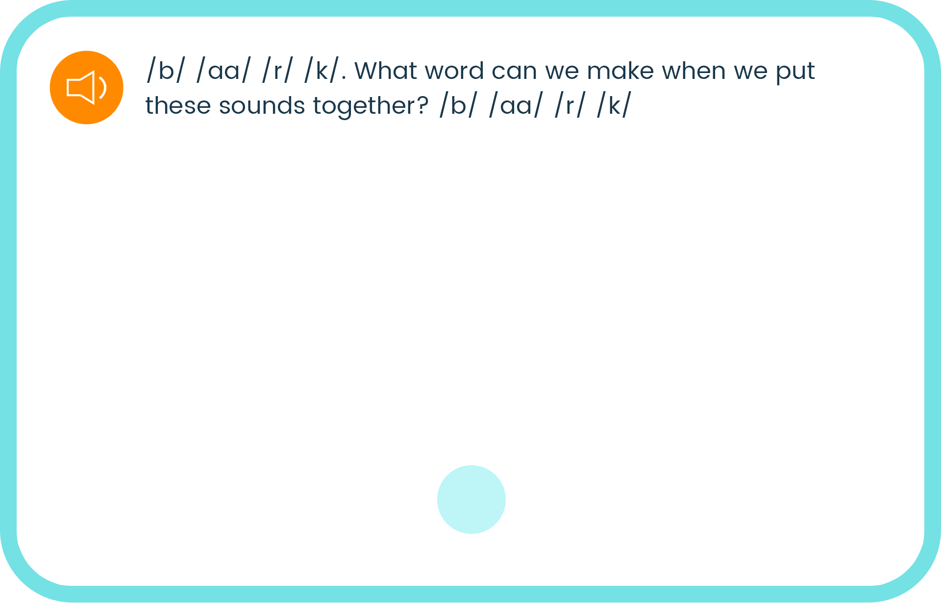 An example of a voice-enabled phoneme blending exercise.