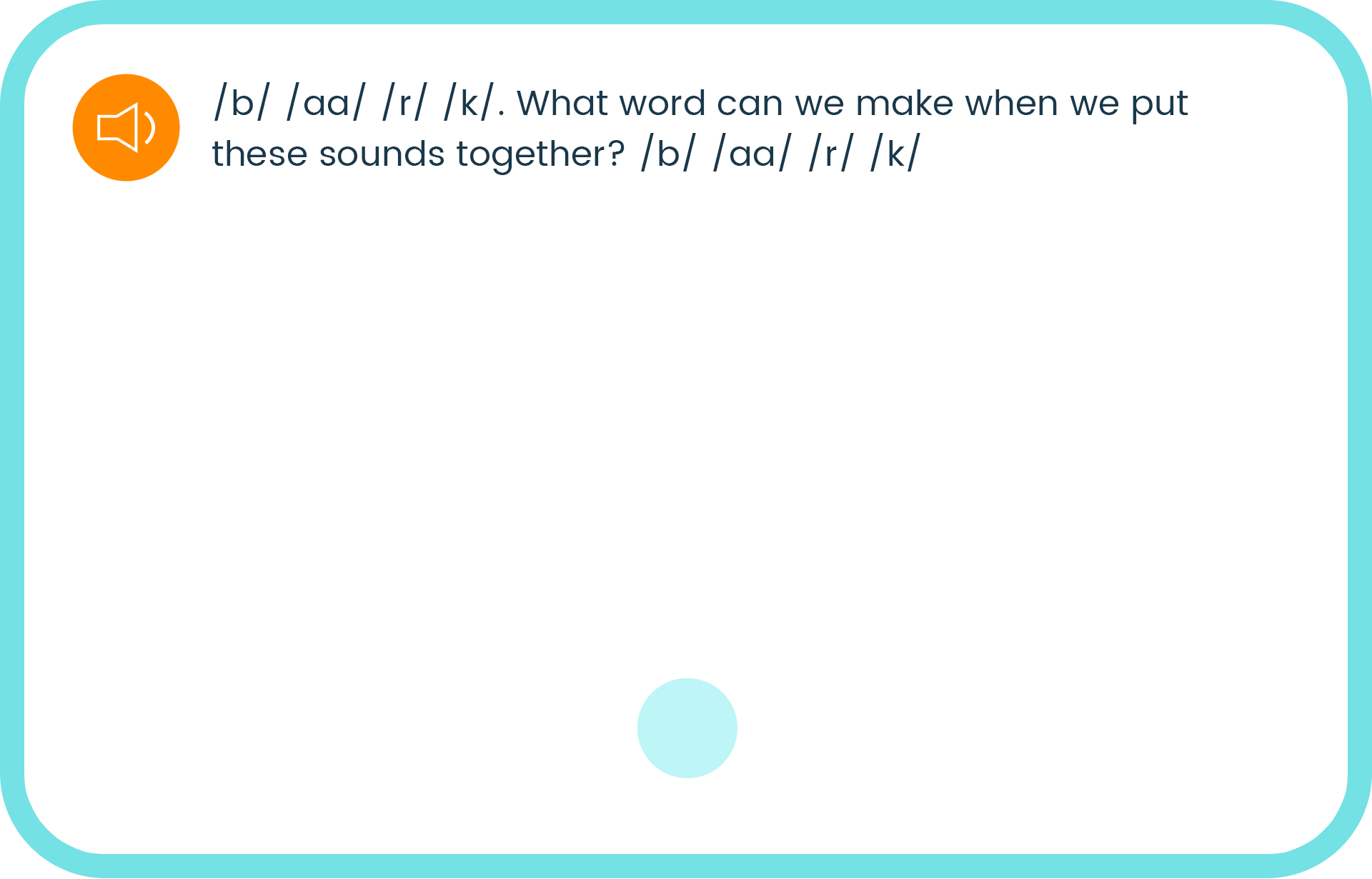 An example of a voice-enabled phoneme blending exercise.