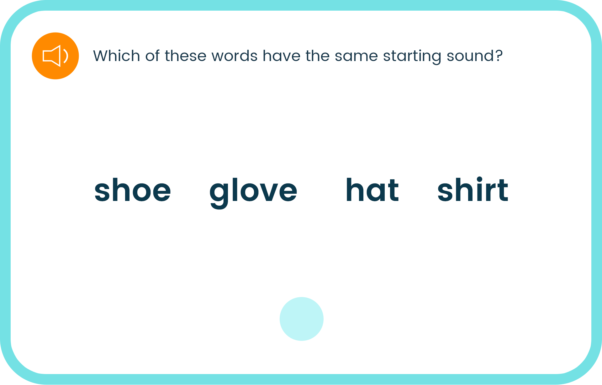 An example of a voice-enabled phoneme matching exercise. 