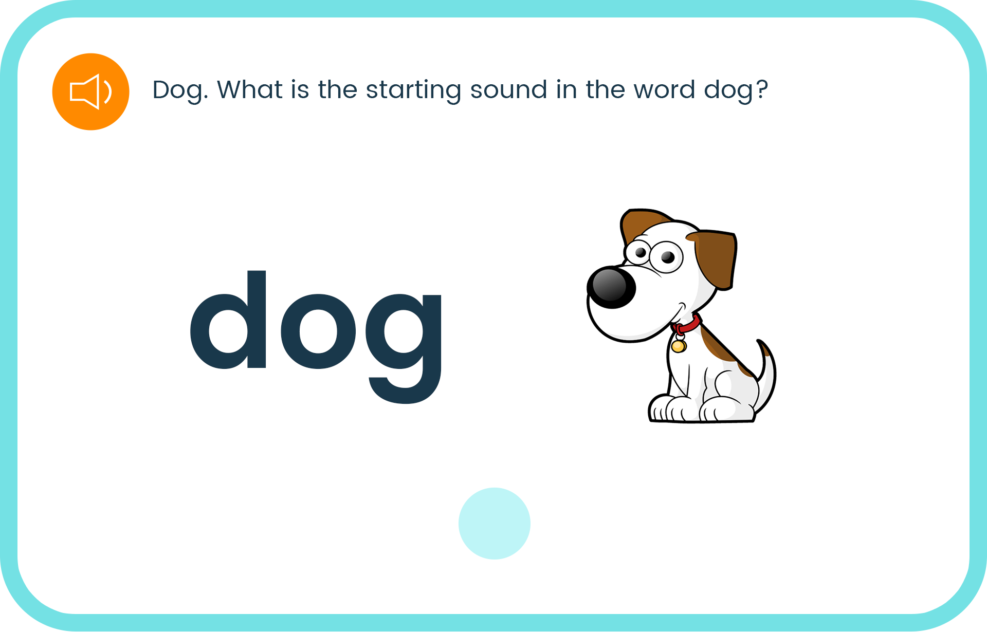 An image of a voice-enabled phoneme isolation exercise.