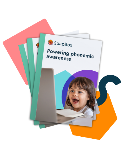 An image of the front cover of a product sheet that says "Powering phonemic awareness."